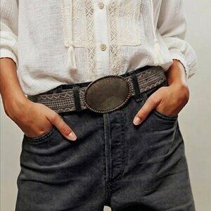 Free People We the Free Duke Concho Belt in Grey, XS/S NWT